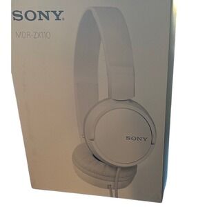 Sony MDR-ZX110 Wired On-Ear Headphones White Folding MDR-ZX110/WZUC